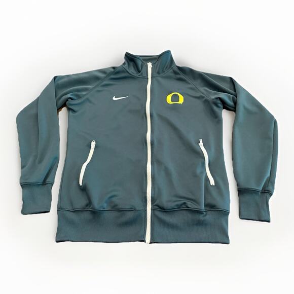 Nike Womens Green NCAA Oregon Ducks Full Zip Track Jacket Size L LARGE - Picture 1 of 10